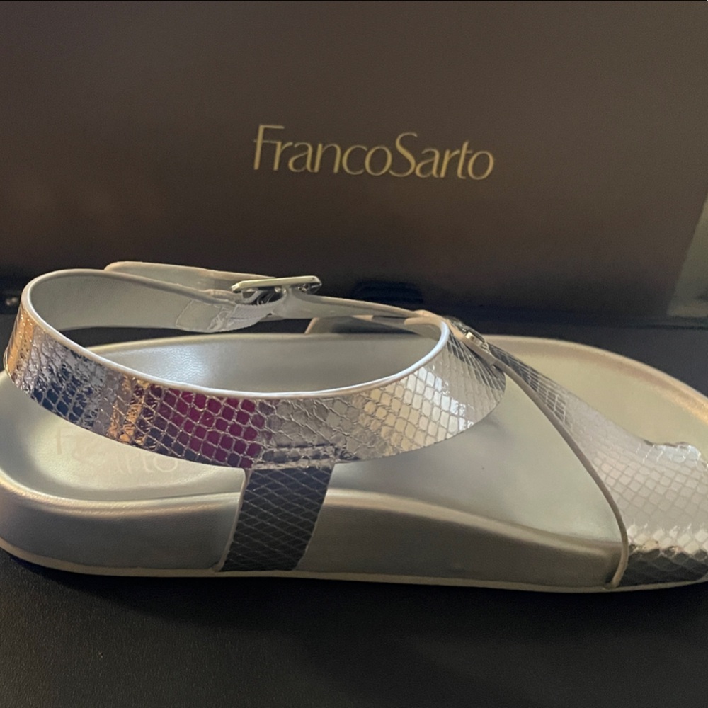 Franco Sarto Metallic Silver Sandals